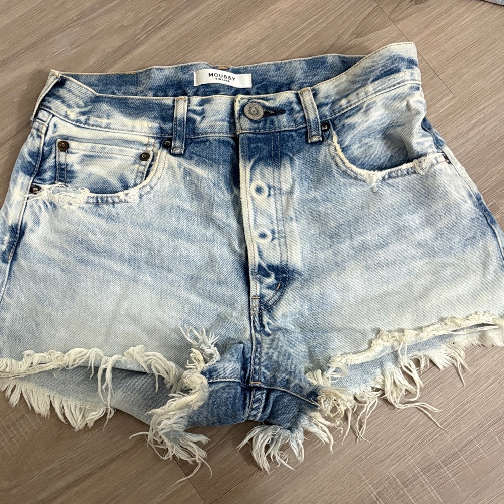 Moussy Faded Blue Jean Shorts